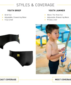 FINIS® Boys Swimwear Youth Black Brief | Durable Training And Competition Swimwear 8 FINIS® Boys Swimwear Youth Black Brief | Durable Training And Competition Swimwear