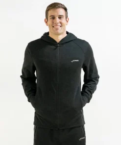 FINISĀ® Apparel Tech Jacket Mens | Full-Zip Hoodie (Black)
