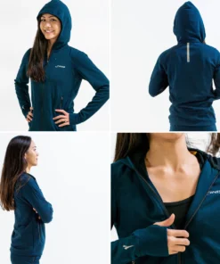 FINIS® Tech Jacket Womens | Full-Zip Hoodie (Navy) 9 FINIS® Tech Jacket Womens | Full-Zip Hoodie (Navy)