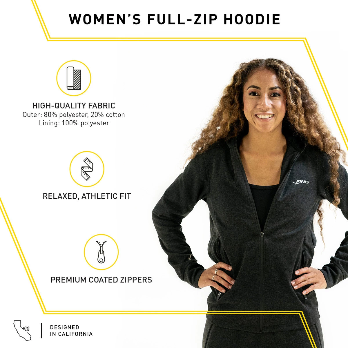 FINIS® Tech Jacket Womens | Full-Zip Hoodie (Navy) 4 FINIS® Tech Jacket Womens | Full-Zip Hoodie (Navy)