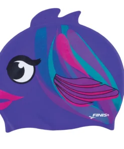 FINISĀ® Swim Caps Plum Fish | Animal-Shaped Silicone Swim Cap