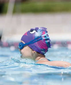 FINIS® Swim Caps Plum Fish | Animal-Shaped Silicone Swim Cap