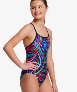 Funkita Girls Swimwear Primal Night | Girls Diamond Back One Piece
