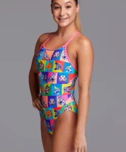 Funkita Rat Pack | Girls Diamond Back One Piece